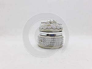 Beautiful Classy Modern Jewelry Case in White Isolated ackground photo