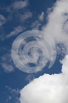 Beautiful clean blue sky with white clouds while pollution free