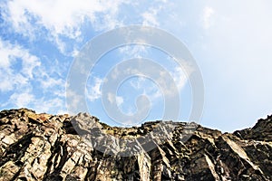 Beautiful clear blue sky over the mountain backgrounds