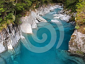 Beautiful Clear Blue Water at Haast Pass, New Zealand