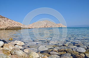 Beautiful clear seawater in Lukovo bay, Croatia