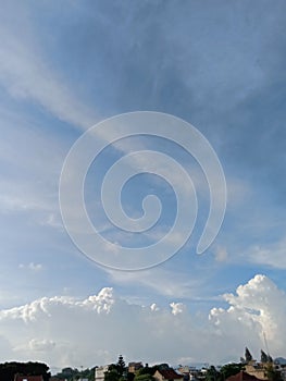 Beautiful clear sky accompanied by clean white clouds