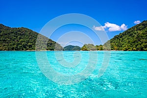 Beautiful clear water at Surin island in Phang-nga Province Thailand