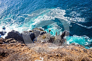 Beautiful Cliffs with the Blue Ocean Water in Vina Del Mar