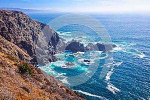 Beautiful Cliffs with the Blue Ocean Water in Vina Del Mar