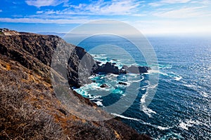 Beautiful Cliffs with the Blue Ocean Water in Vina Del Mar