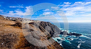 Beautiful Cliffs with the Blue Ocean Water in Vina Del Mar