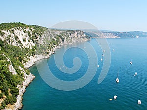 Beautiful cliffs on coast of Adriatic sea