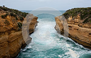 Beautiful cliffs and sea at the Great Ocean Road in Australia