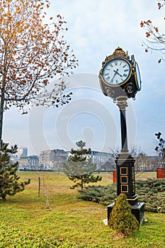 Beautiful clock in Parcul Unirii park, Bucharest photo