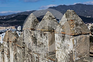 Beautiful close up of the castle wall of Gibralfaro