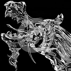 Fierce Roaring Dragon Ice Sculpture photo