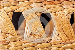 Beautiful close-up of handwoven reed straw background texture