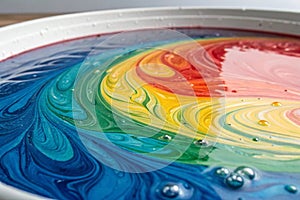 Abstract liquid paint blending flow photo