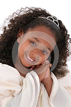 Beautiful Close Up Of Six Year Old Girl With Tiara