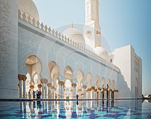 Beautiful closeup shot of Sheikh Zayed Grand Mosque Center in Abu Dhabi,UAE