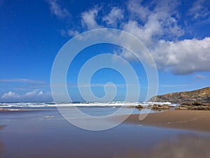 Beautiful cloud over the ocean, seascape, pacifying landscape