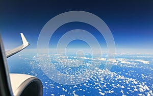 Beautiful cloud sky view from aeroplane window