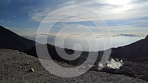 Beautiful Clouds above Mount Papandayan