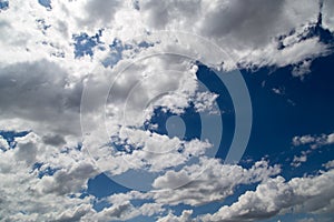 Beautiful clouds against blue sky as background