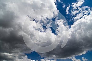 Beautiful clouds against blue sky as background