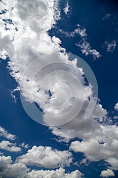 Beautiful clouds against blue sky as background