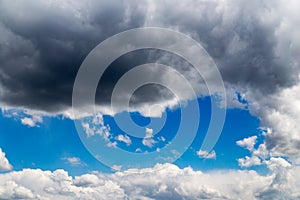 Beautiful clouds against blue sky as background