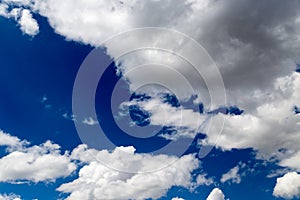 Beautiful clouds against blue sky as background