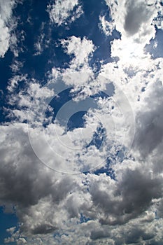 Beautiful clouds against blue sky as background