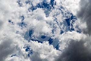 Beautiful clouds against blue sky as background