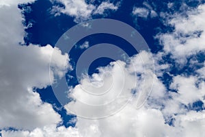 Beautiful clouds against blue sky as background