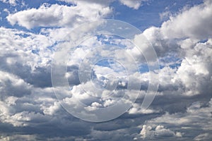 A beautiful clouds against the blue sky background. Clouds in the sky. Beautiful natural pattern in the sky