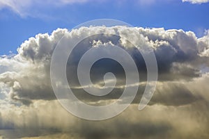 Beautiful clouds in blue sky begin to frown