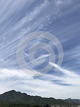 Beautiful clouds on the mountain