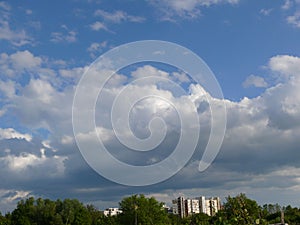 Beautiful clouds over city Zagreb - summer landskape