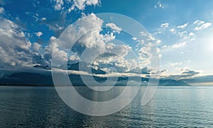 Beautiful clouds over Lake Leman