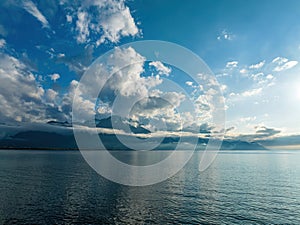 Beautiful clouds over Lake Leman