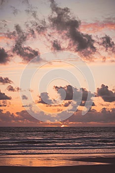 Beautiful clouds over the sea at sunset