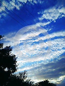 Beautiful clouds scene evening hometown