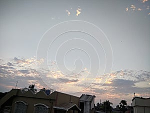 Beautiful clouds in sky , sunset time, natural view
