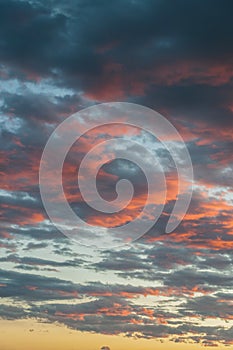 Beautiful cloudscape as the sun rises in the early morning