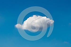 Beautiful cloudscape of nature single white cloud on blue sky background