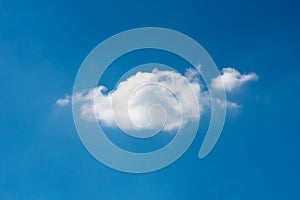 Beautiful cloudscape of nature single white cloud on blue sky background