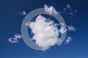 Beautiful cloudscape of nature single white cloud only one on blue sky background in daytime
