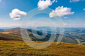 Beautiful cloudscape over the mountain meadow