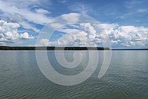 Beautiful cloudscape over river Ob