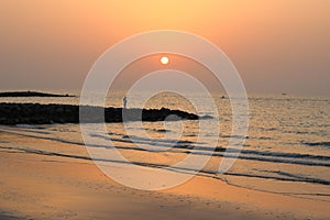 Beautiful cloudscape over sea sunrise