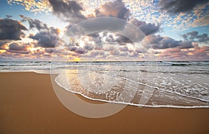 Beautiful cloudscape over the sea, sunrise shot