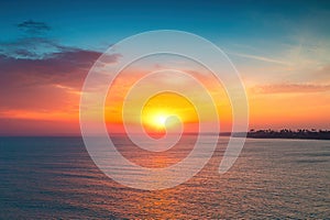 Beautiful cloudscape over the sea wave