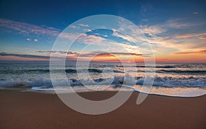 Beautiful cloudscape over the sea, sunrise shot